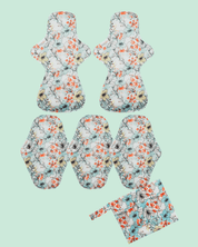 Eco Pad Heavy Flow pack (2 Large, 3 Regular + Wet Bag) - Feminine Pads & Protectors