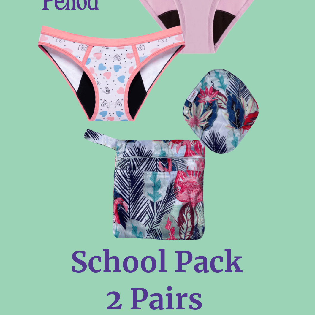 ECO PERIOD Teen School Bundle | 2 Pack + Eco Pad + Wet Bag -