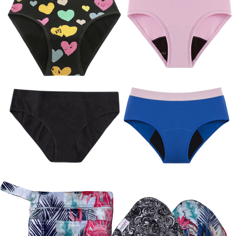 ECO PERIOD Teen School Bundle | 4 Pack + Pads + Wet Bag -