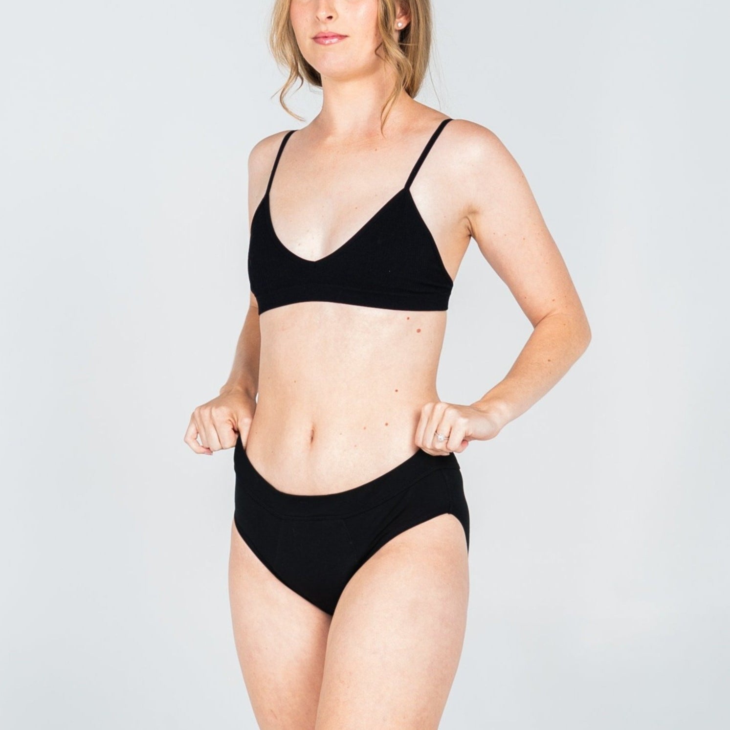 Organic Cotton Eco Period Underwear Super Bikini Black Australia