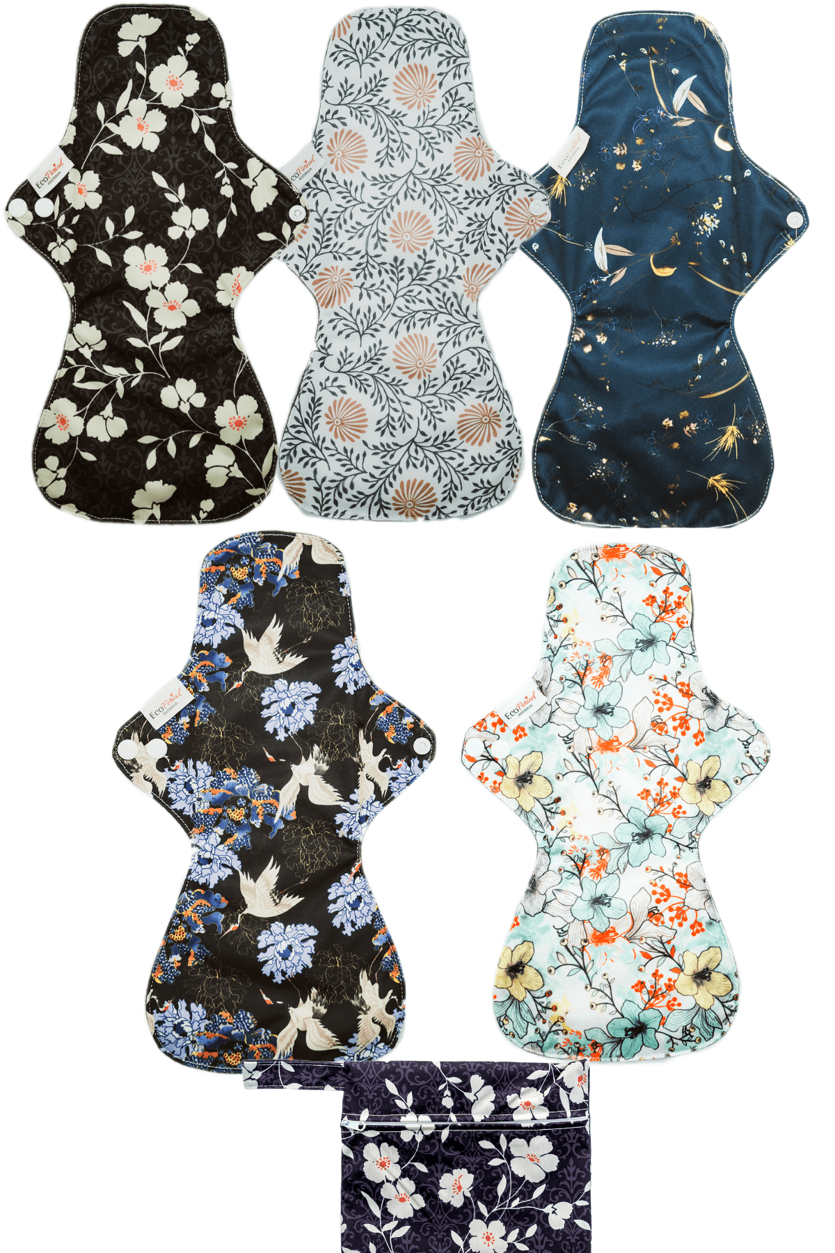 Eco Pad Overnight Pack (5 Overnight Pads, wet bag) - Feminine Pads & Protectors