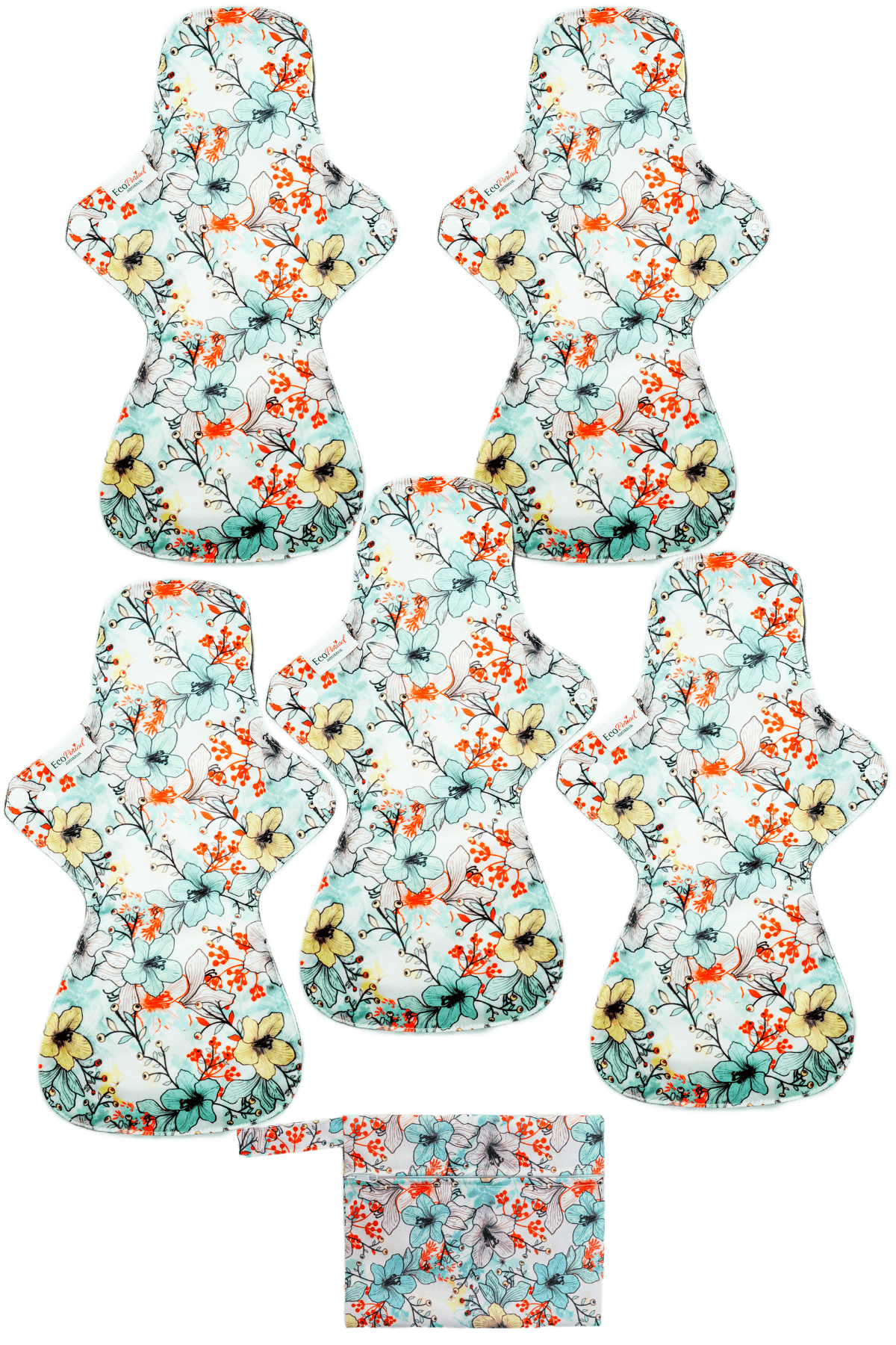 Eco Pad Overnight Pack (5 Overnight Pads, wet bag) - Feminine Pads & Protectors