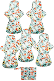 Eco Pad Overnight Pack (5 Overnight Pads, wet bag) - Feminine Pads & Protectors