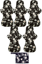 Eco Pad Overnight Pack (5 Overnight Pads, wet bag) - Feminine Pads & Protectors