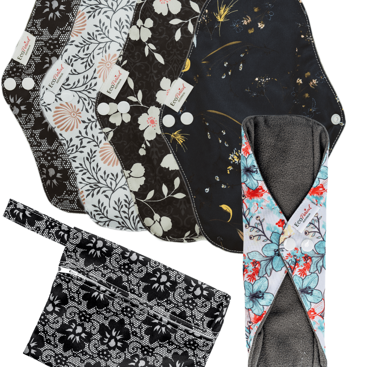 Eco Pad Regular Pack (5 Regular Eco Pads, wet bag) - Feminine Pads & Protectors