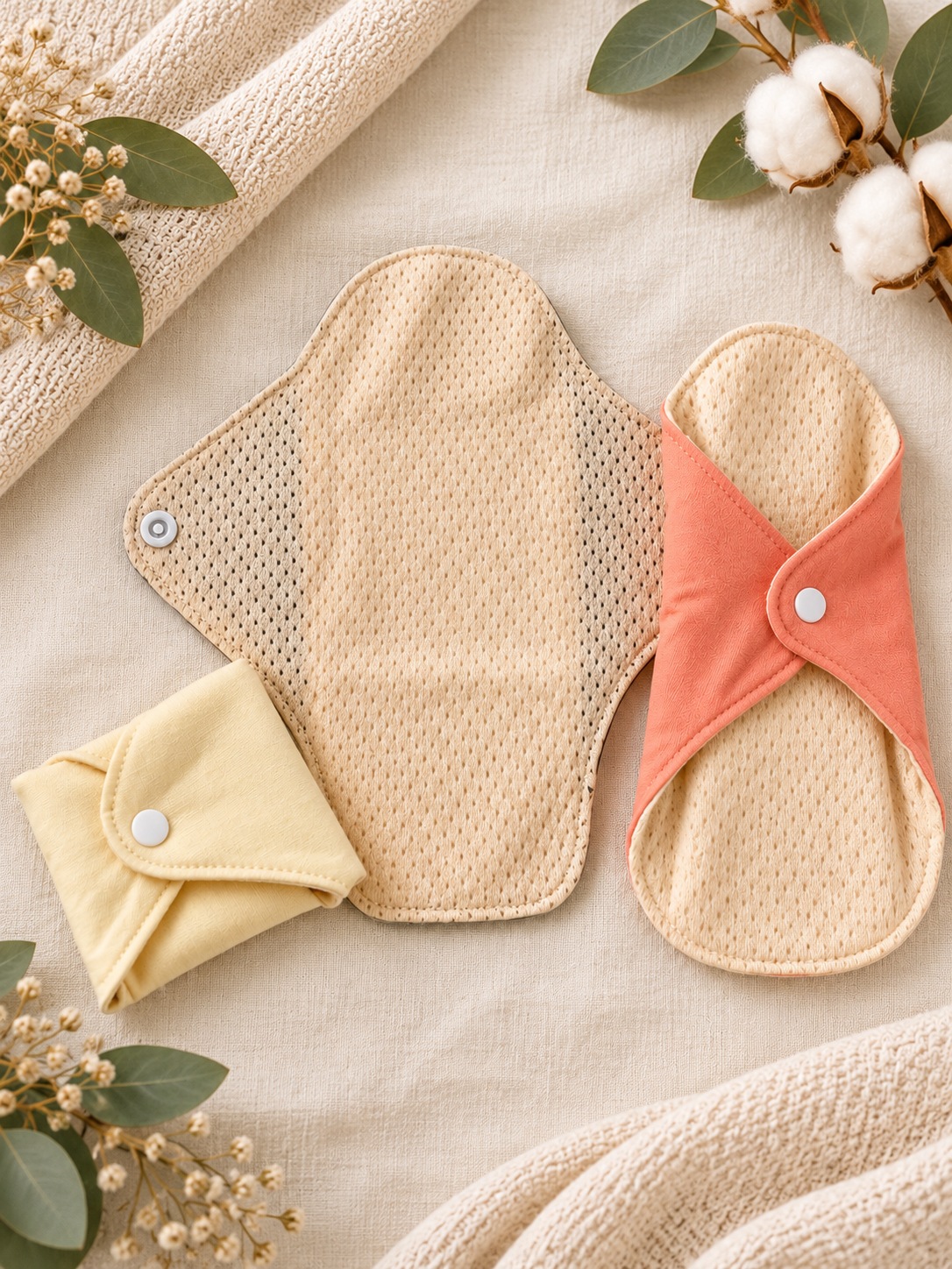 Ultra Thin Organic Cotton Liners + Wet Bag | 18 cm Reusable Cloth Liners