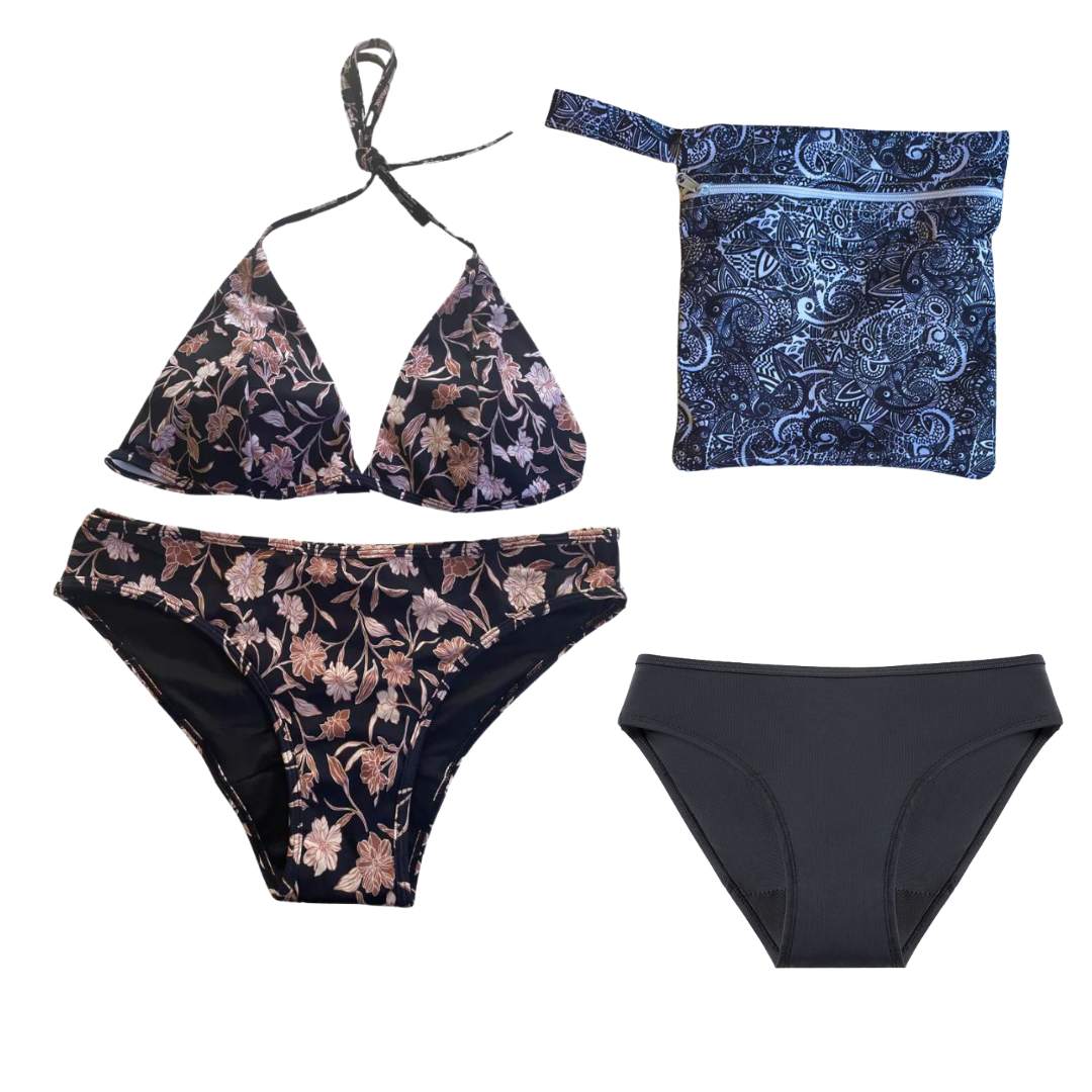 Period Swimwear Bikini Bundle - Floral – Eco Period Australia