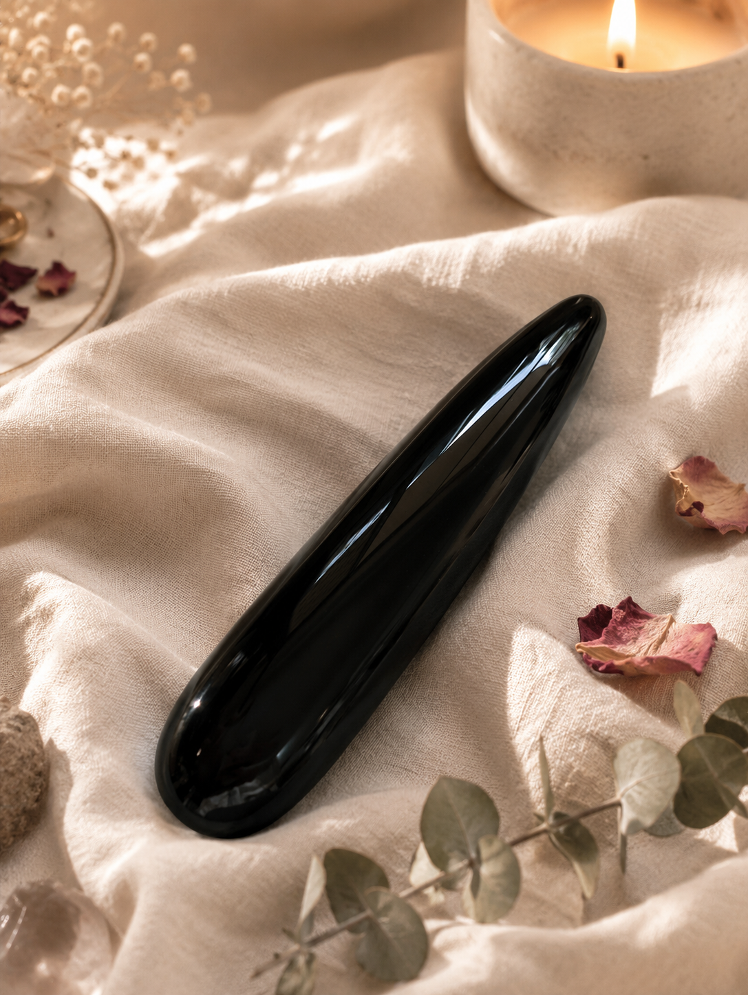 Black obsidian yoni wand for self pleasure and awareness 