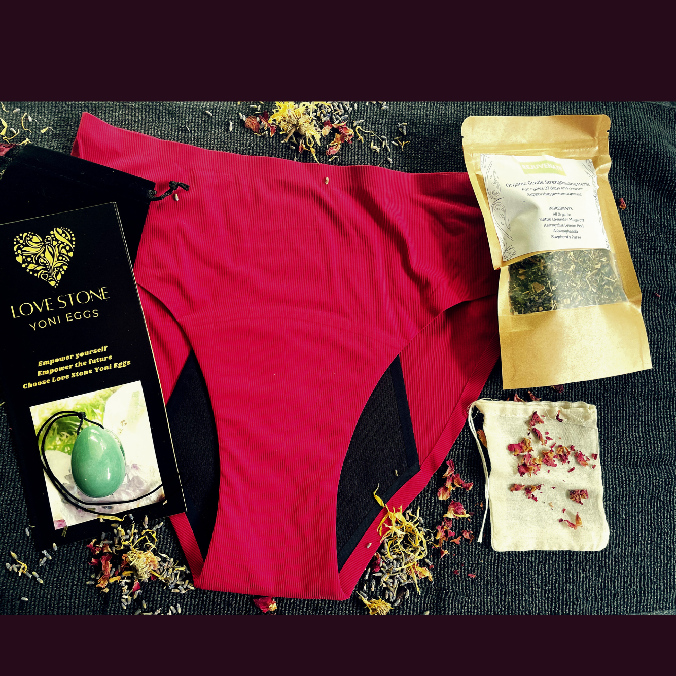 Self Love Set - Yoni Stone, Steam Herbs & Period Undies | Period Underwear