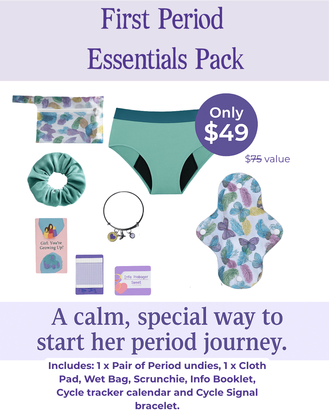 First Period Kit | Teen & Tween Underwear Pack - Underwear