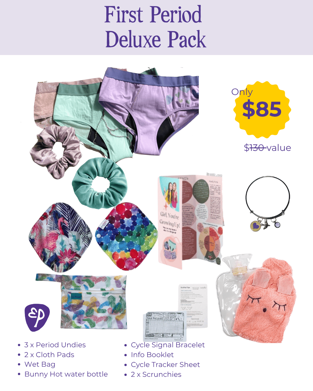 First Period Kit | Teen & Tween Underwear Pack - Underwear