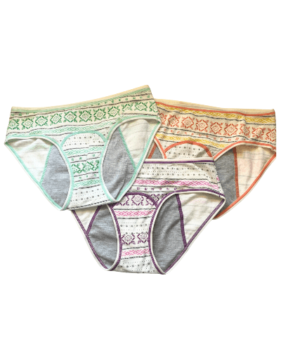Teen Cotton Period Underwear – Light Flow & Pre - Period Briefs (3 Colours) - Underwear