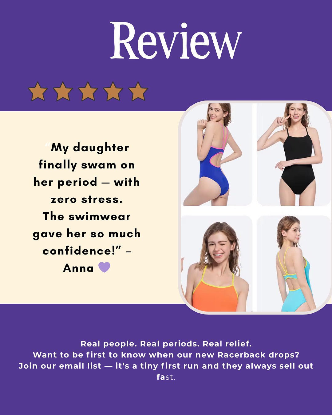 Teen Racerback Period Swimwear - 