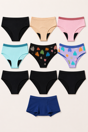 Teen Complete Cycle Pack | 10 Piece Undies + Swim Bundle