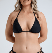 Triangle Bikini Top - Black with Padded Cups - 