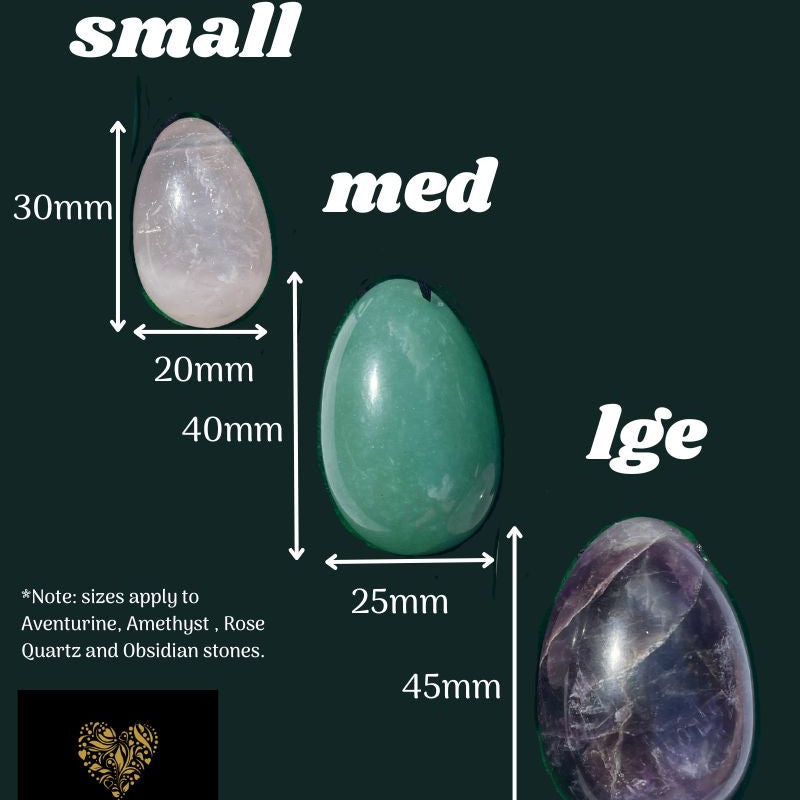 Size Guide for Amethyst Yoni Egg and Wand Set