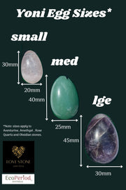 Size Guide for Amethyst Yoni Egg and Wand Set