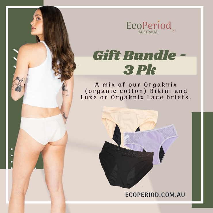 Eco Period Organic Cotton Period Underwear 3 Pack Australia