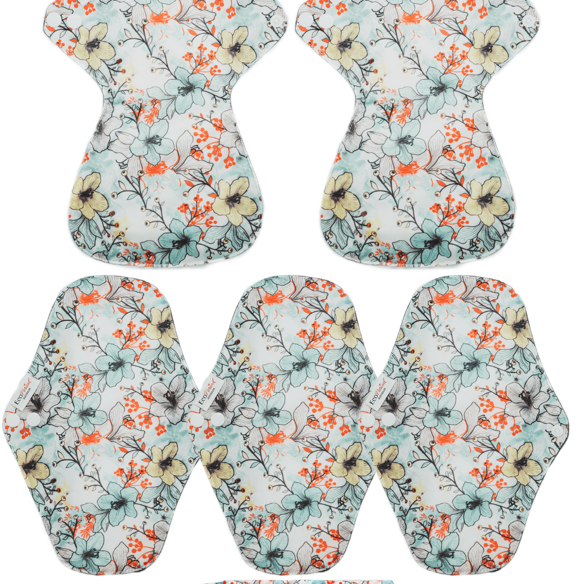 Eco Pad Heavy Flow pack (2 Large, 3 Regular + Wet Bag) - Feminine Pads & Protectors