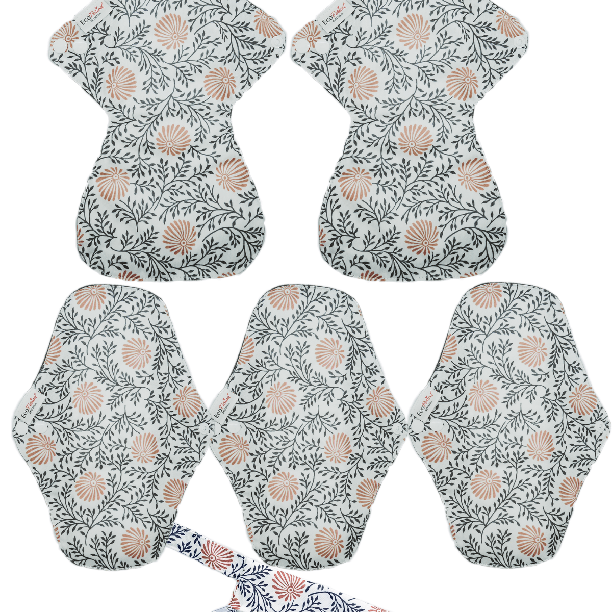 Eco Pad Heavy Flow pack (2 Large, 3 Regular + Wet Bag) - Feminine Pads & Protectors