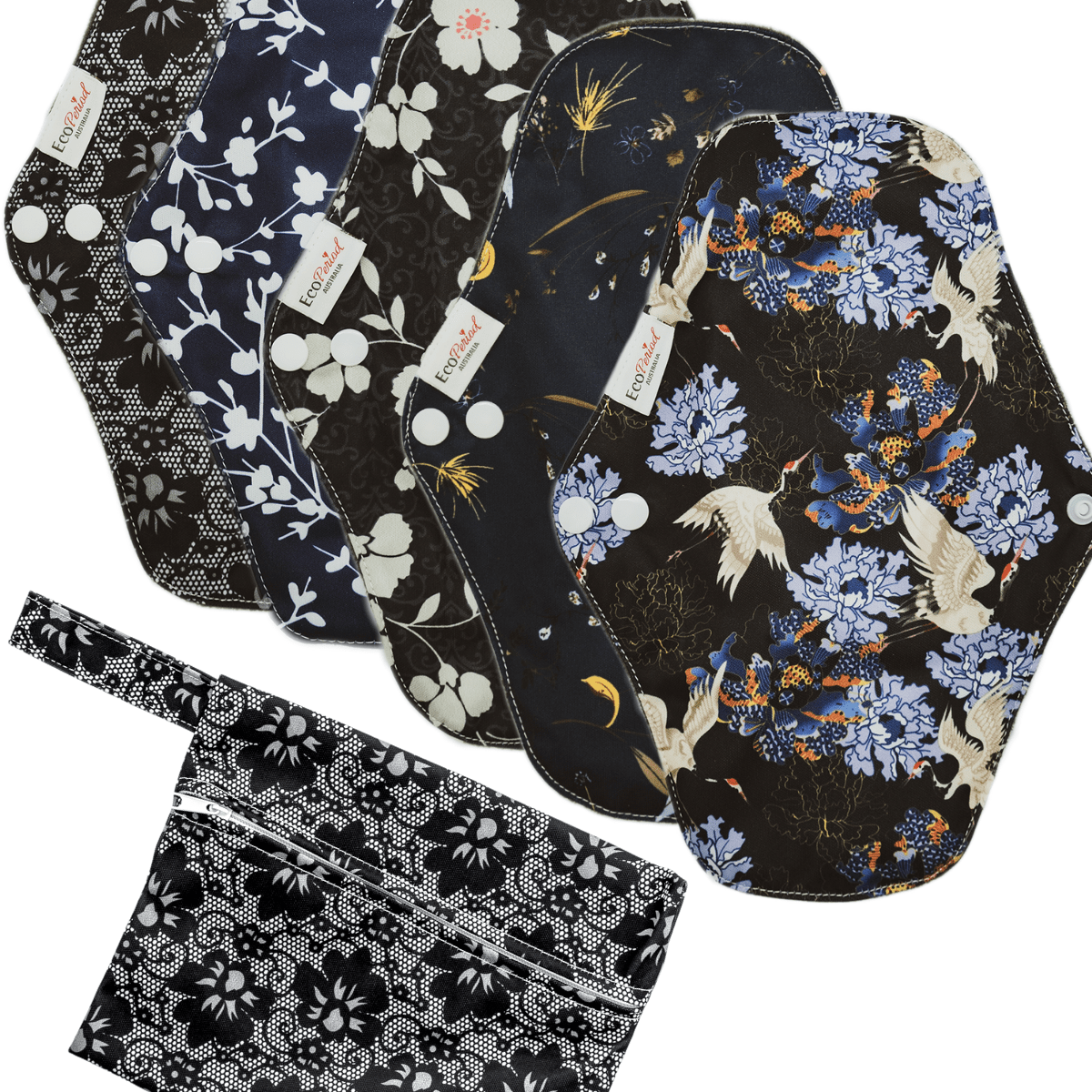 Eco Pad Regular Pack (5 Regular Eco Pads, wet bag) - Feminine Pads & Protectors