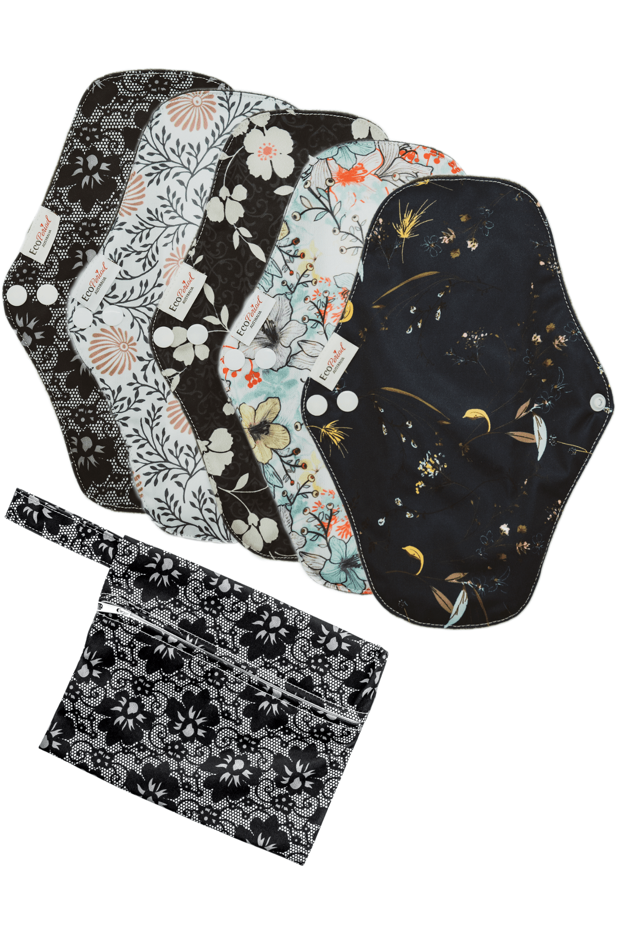 Eco Pad Regular Pack (5 Regular Eco Pads, wet bag) - Feminine Pads & Protectors