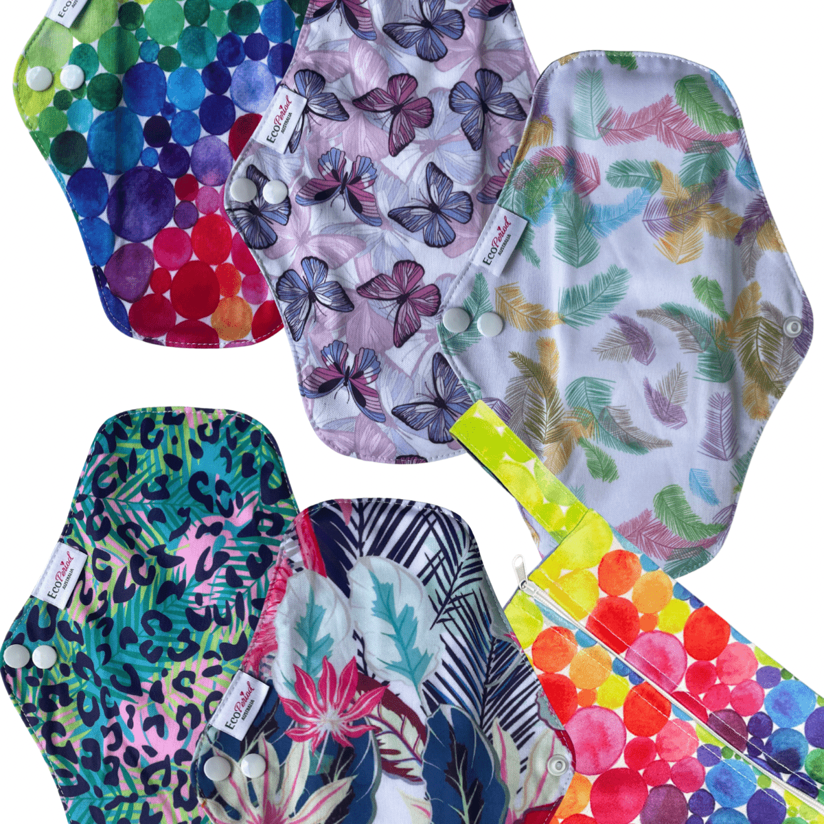 Eco Pad Regular Pack (5 Regular Eco Pads, wet bag) - Feminine Pads & Protectors