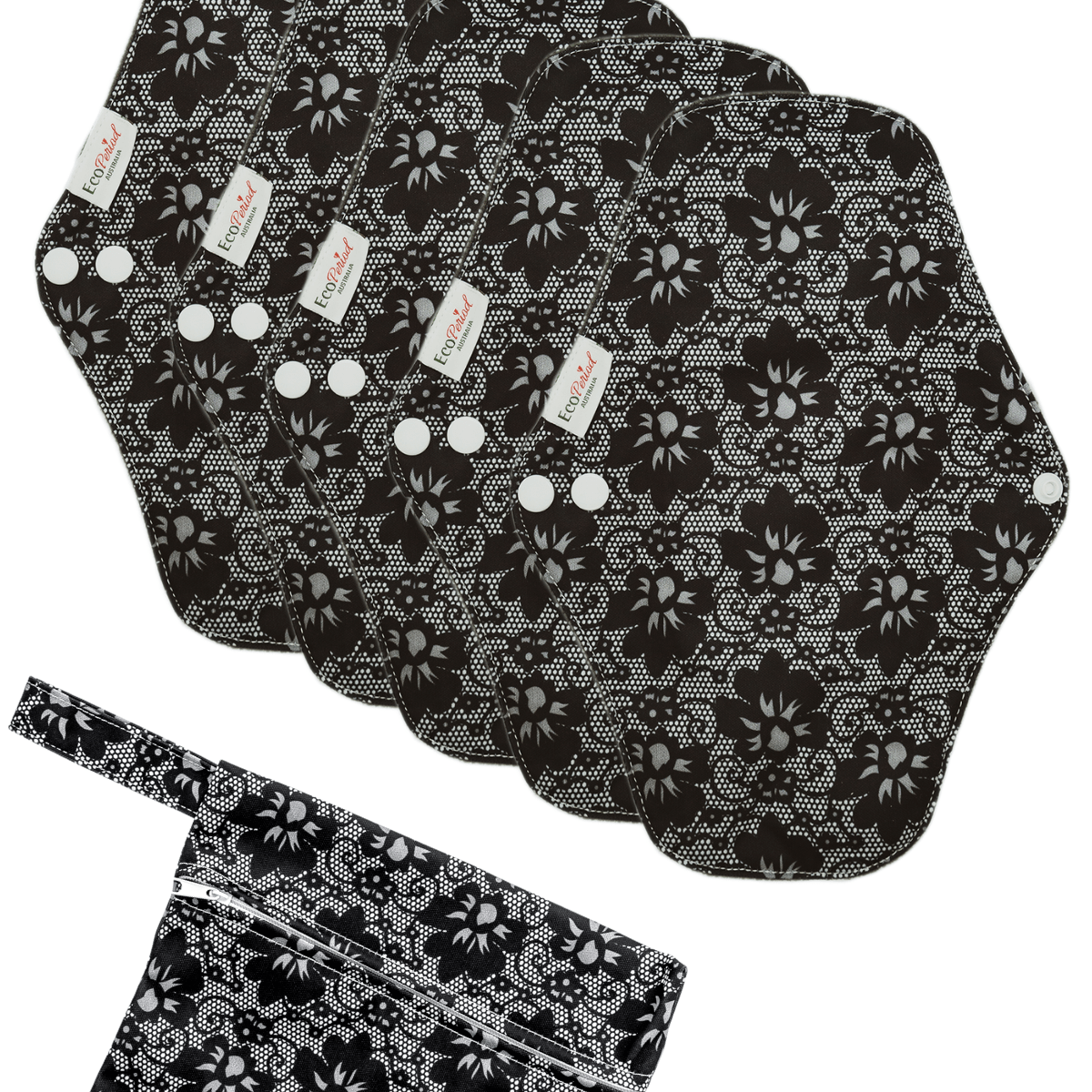 Eco Pad Regular Pack (5 Regular Eco Pads, wet bag) - Feminine Pads & Protectors