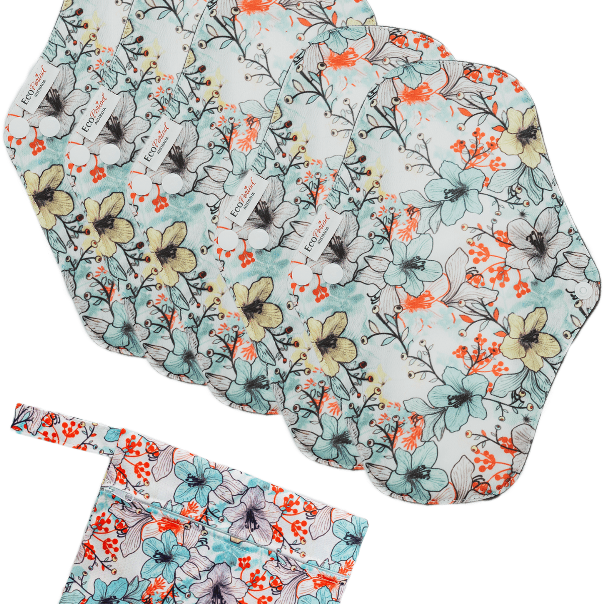 Eco Pad Regular Pack (5 Regular Eco Pads, wet bag) - Feminine Pads & Protectors