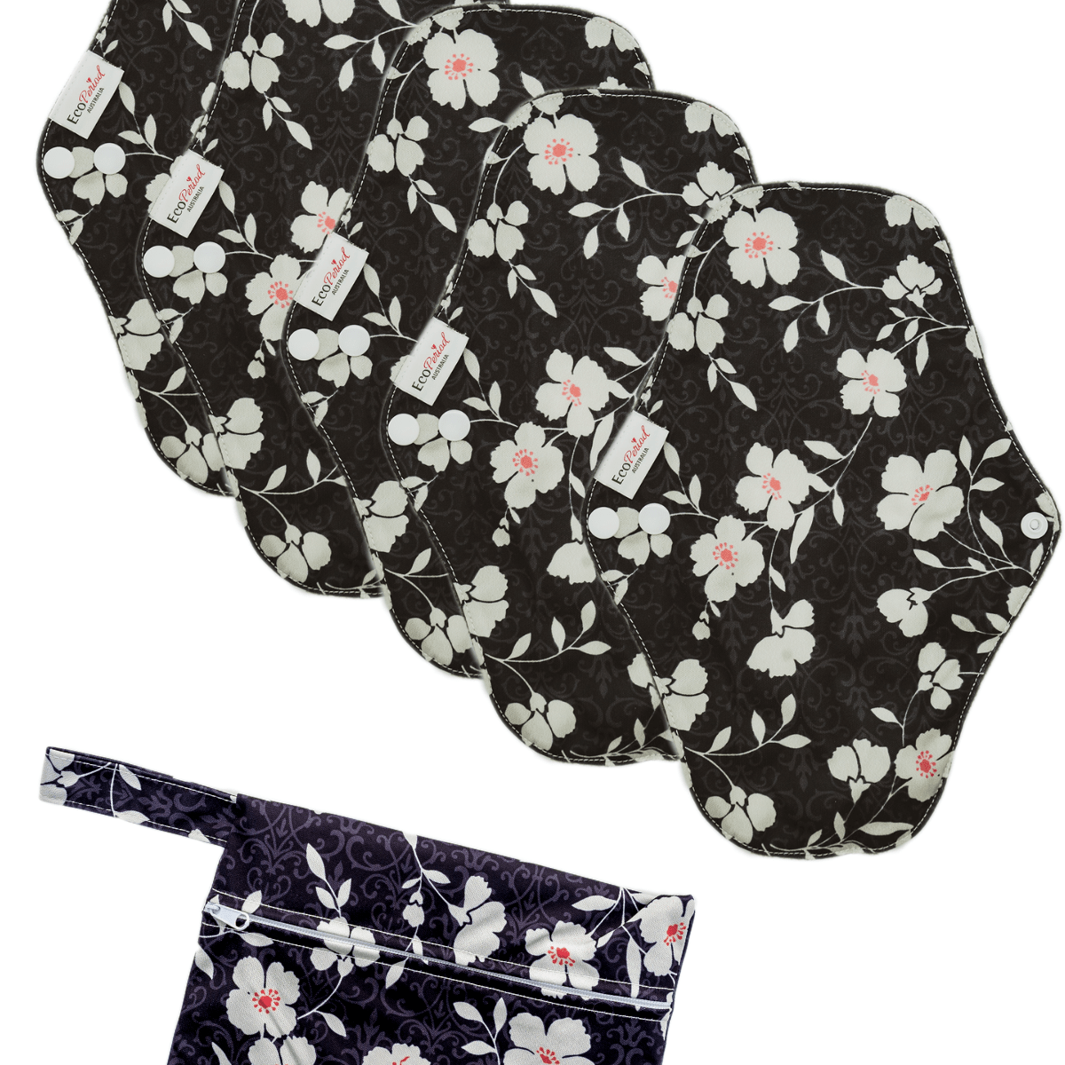 Eco Pad Regular Pack (5 Regular Eco Pads, wet bag) - Feminine Pads & Protectors